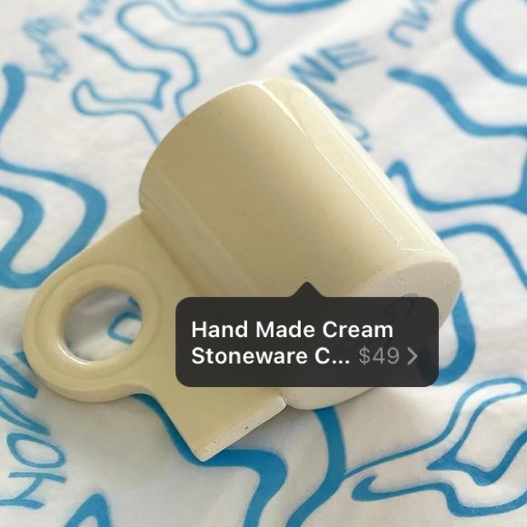 Home Union Set of 2 cream handmade ceramic mugs - Picture 4 of 9